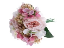 Kytice mix květin 28cm růžová
