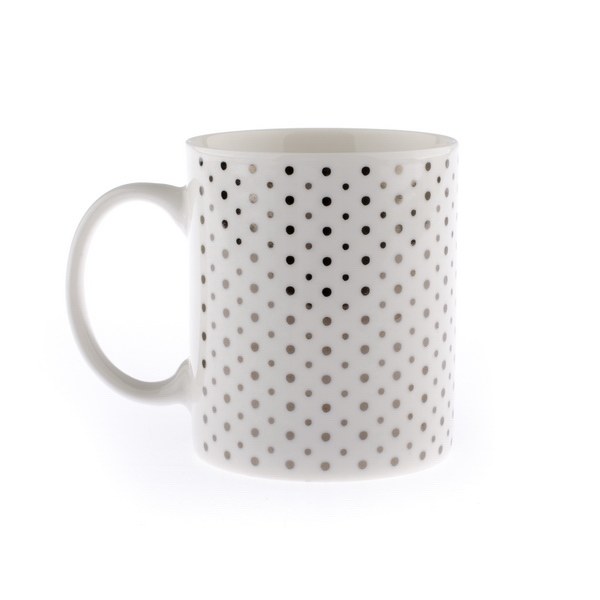 Hrnek 350ml Puntíky zlaté porcelán - Kuchyně stolování