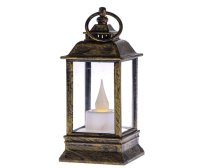 Lucerna 13x6cm s LED svíčkou tmavá, PH