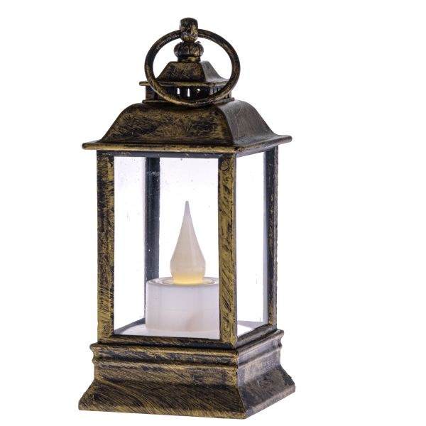 Lucerna 13x6cm s LED svíčkou tmavá, PH Lucerna 13x6cm s LED svíčkou tmavá, PH - Domácnost a úklid bytové dekorace, textilní doplňky