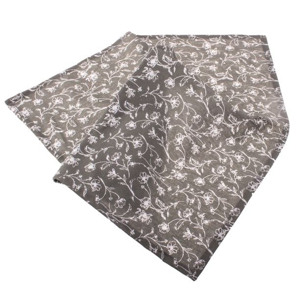 Ubrus 60x60cm Bílý květ, šedý textil Ubrus 60x60cm Bílý květ, šedý textil - Domácnost a úklid bytové dekorace, textilní doplňky