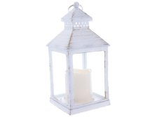 Lucerna 20x10cm s LED svíčkou bílá PH