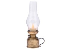 Lucerna 7x24,5cm zlatá s LED svíčkou, PH