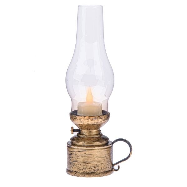 Lucerna 7x24,5cm zlatá s LED svíčkou, PH - Domácnost a úklid bytové dekorace, textilní doplňky