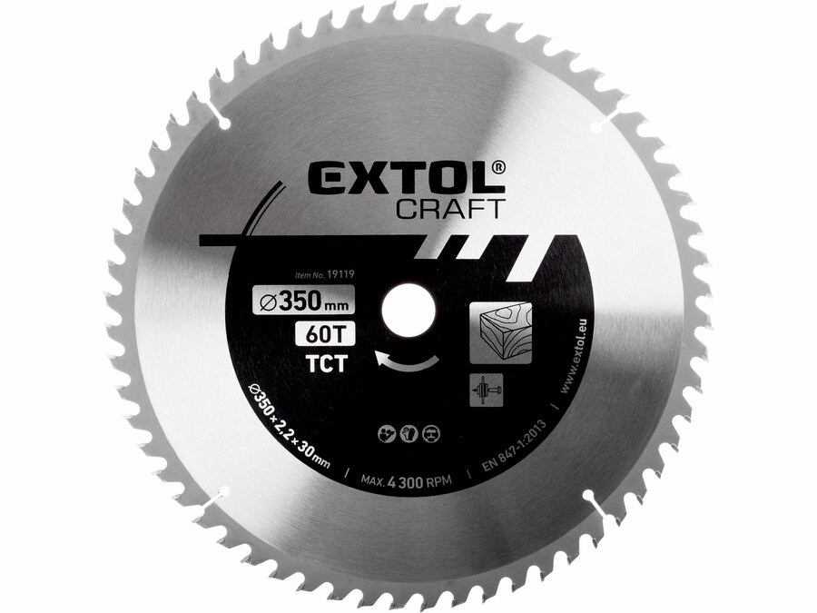 Kotouč pilový 350x3,2x30mm/60Z SK plátky Extol Craft - Kotouče řezné