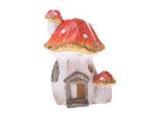 Svícen Domeček muchomůrka 9,2x12,1x7,8cm, keramika