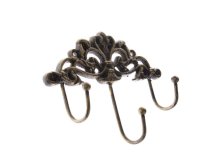 Věšák 3 háčky/19cm bronz, litina