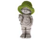 Kluk s ptáčkem 42cm mech.klobouk, keramika