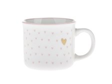 Hrnek 100ml Zlaté a růžové srdíčko, porcelán