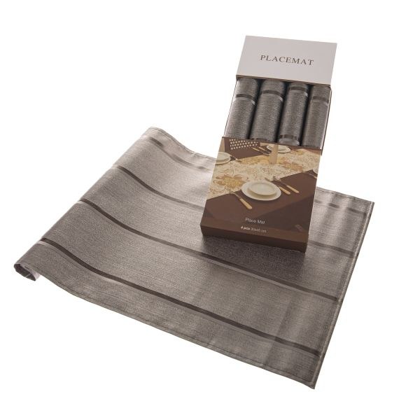 Prostírání stříbrné s proužkem 4ks/30x45cm, PVC Prostírání stříbrné s proužkem 4ks/30x45cm, PVC - Domácnost a úklid bytové dekorace, textilní doplňky