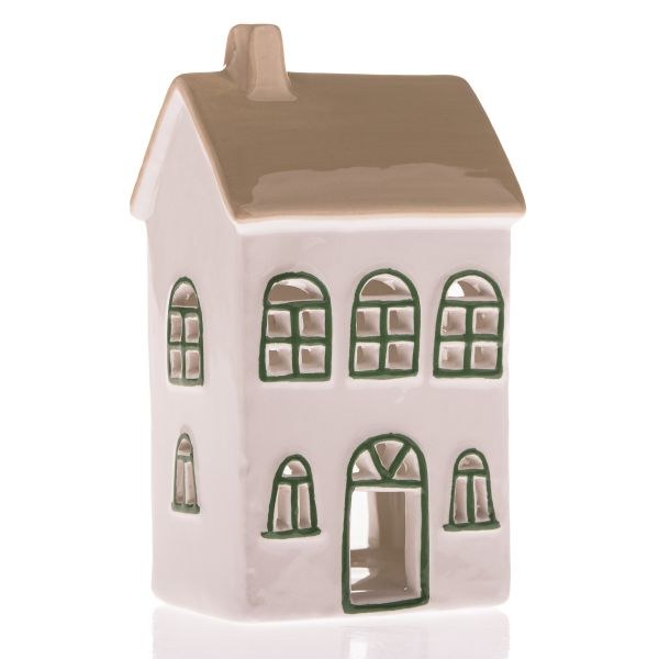 Svícen Domek 17x9,8cm zelená okna, keramika Svícen Domek 17x9,8cm zelená okna, keramika - Domácnost a úklid bytové dekorace, textilní doplňky