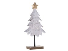 Stromek s hvězdou bílý 18,5cm dřevo