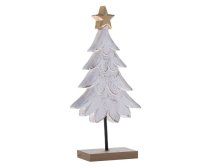 Stromek s hvězdou 23,5cm bílý, dřevo