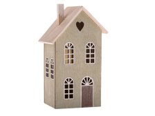 Domek LED 12x20cm sv.zelený, dřevo