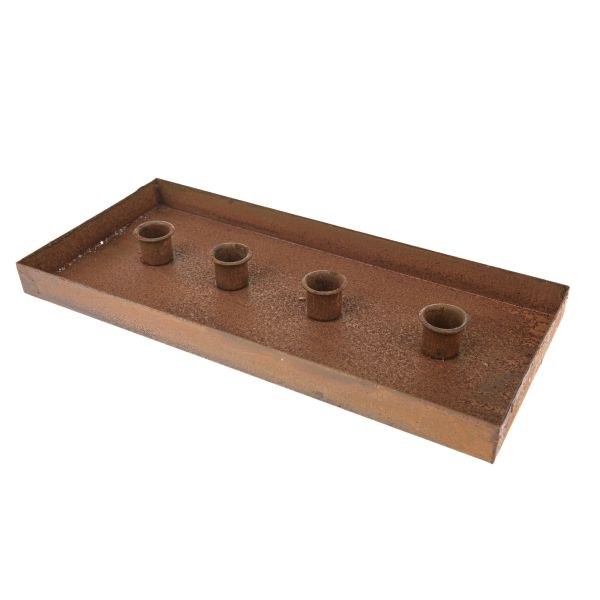 Svícen na 4 svíčky 33x15cm kov - Domácnost a úklid bytové dekorace, textilní doplňky