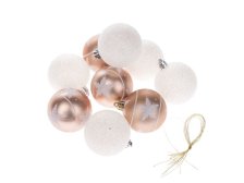 Sada kouliček 8cm lososová/bílá plast
