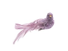 Ptáček 14,5cm na klipu fialový