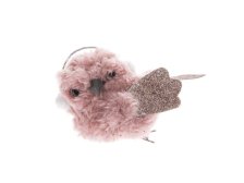 Sova 6cm na klipu růžová