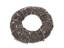 Věnec 40cm s perličkami, proutí