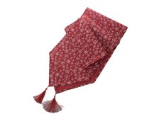 Běhoun 32x180cm červený+bílé vločky, textil