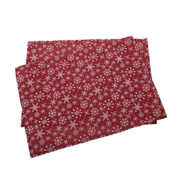 Sada prostírání 2ks/32x45cm červené+bílé vločky, textil Sada prostírání 2ks/32x45cm červené+bílé vločky, textil - Domácnost a úklid Zima + Vánoce