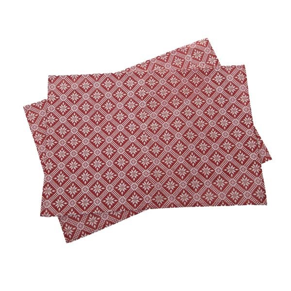 Sada prostírání 2ks/32x45cm červený+bílý dekor, textil Sada prostírání 2ks/32x45cm červený+bílý dekor, textil - Domácnost a úklid Zima + Vánoce