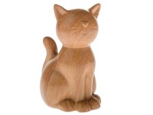 Kočka sedící 13cm imitace dřeva, keramika
