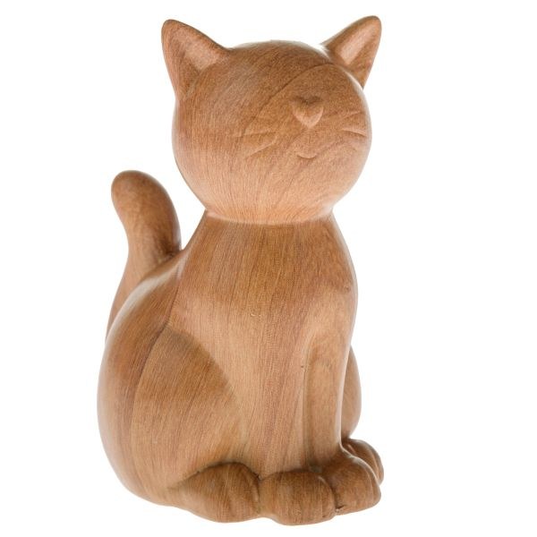 Kočka sedící 13cm imitace dřeva, keramika Kočka sedící 13cm imitace dřeva, keramika - Domácnost a úklid bytové dekorace, textilní doplňky