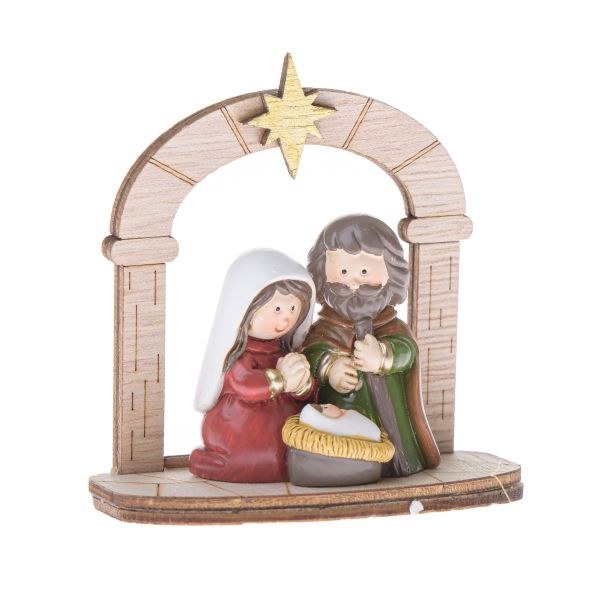 Svatá rodina 7,7cm dřevo/polyresin Svatá rodina 7,7cm dřevo/polyresin - Domácnost a úklid Zima + Vánoce