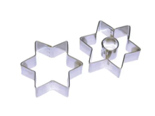 Sada vykrajovací Hvězda 5cm+střed, nerez