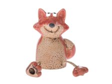 Liška sedící 10,9cm keramika