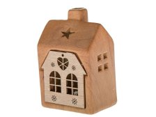 Domek LED 7,8x12cm keramika/dřevo