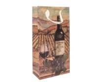 Taška na 2ks lahví Hrozno 18x35cm, papír