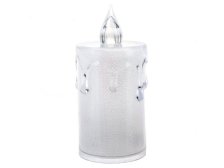Svíčka LED plamínek 3,6x8cm čirá, plast