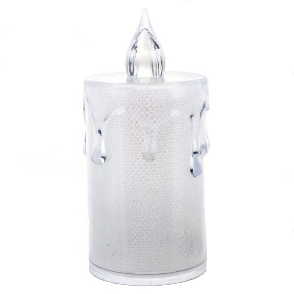 Svíčka LED plamínek 3,6x8cm čirá, plast Svíčka LED plamínek 3,6x8cm čirá, plast - Domácnost a úklid bytové dekorace, textilní doplňky