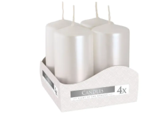 Sada adventních svíček 4ks/8x4cm metal.bílá
