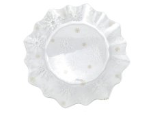 Talíř vánoční 19,5cm vločky, sklo