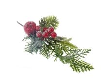 Větvička zimní 26cm jablíčko+bobule, plast