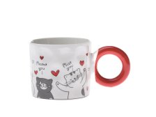Hrnek 300ml Kočky červené ucho porcelán