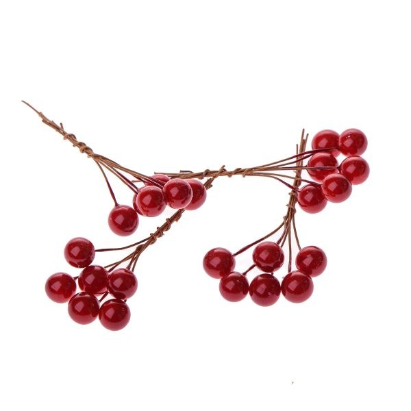 Svazek bobulí 4ks/8cm červené Svazek bobulí 4ks/8cm červené - Domácnost a úklid Zima + Vánoce