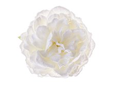 Květ pivoňky 15cm s klipem bílý, plast