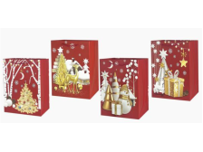 Taška vánoční 23x18cm červená, mix motivů