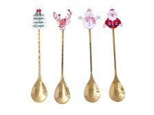 Sada vánočních lžiček 4ks zlaté