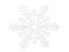 Sada podtácků 6ks/13,5cm Vločka bílá, filc