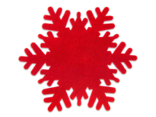 Sada podtácků 6ks/13,5cm Vločka červená, filc
