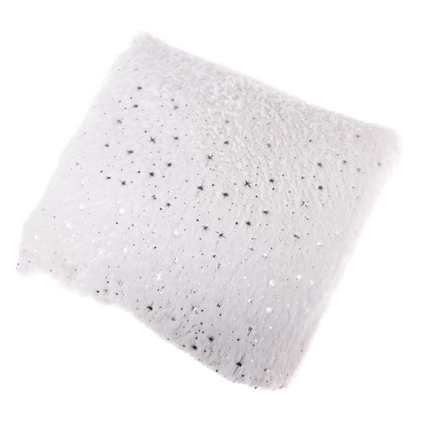 Polštář+výplň 45x45cm bílý/stříbrná hvězdička Polštář+výplň 45x45cm bílý/stříbrná hvězdička - Domácnost a úklid Zima + Vánoce