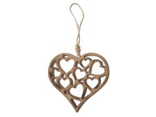 Srdce se srdíčky 18cm závěsné, mangovník