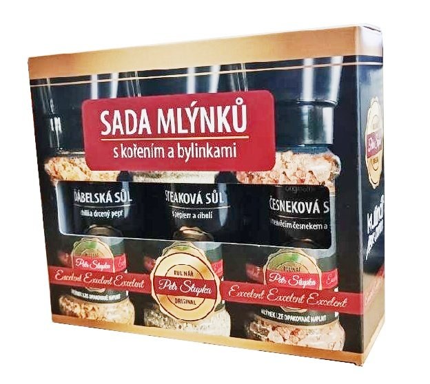 Krabička dárková na 3ks mlýnků Krabička dárková na 3ks mlýnků - Kuchyně pečení, koření