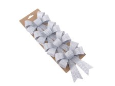 Sada mašlí 4ks stříbrná, textil