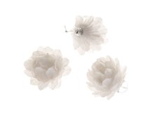 Vánoční květ 3ks/8cm bílý závěsný, plast